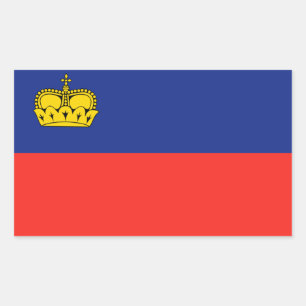 Pegatina Rectangular Bandera de Liechtenstein