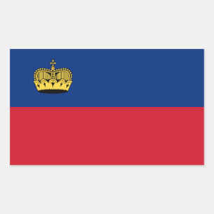Pegatina Rectangular Bandera de Liechtenstein/Liechtenstein