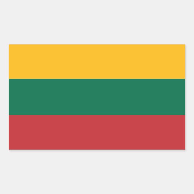 Pegatina Rectangular Bandera de Lituania (Anverso)