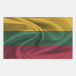 Pegatina Rectangular Bandera de Lituania