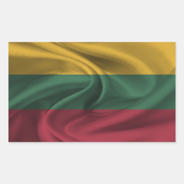 Pegatina Rectangular Bandera de Lituania (Anverso)