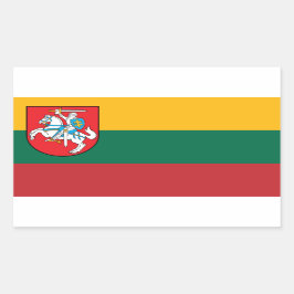 Pegatina Rectangular Bandera de Lituania con Vytis