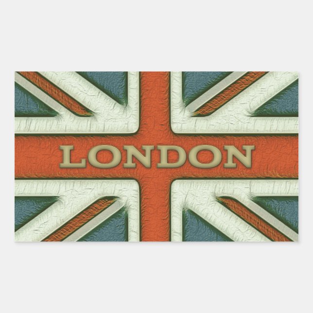 Pegatina Rectangular Bandera de Londres (Anverso)