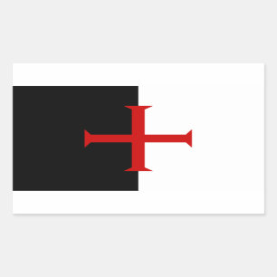 Pegatina Rectangular Bandera de los caballeros Templar