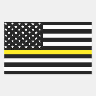 Pegatina Rectangular Bandera de los despachadores de la delgada línea a