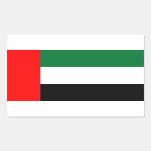 Pegatina Rectangular Bandera de los Emiratos Árabes Unidos