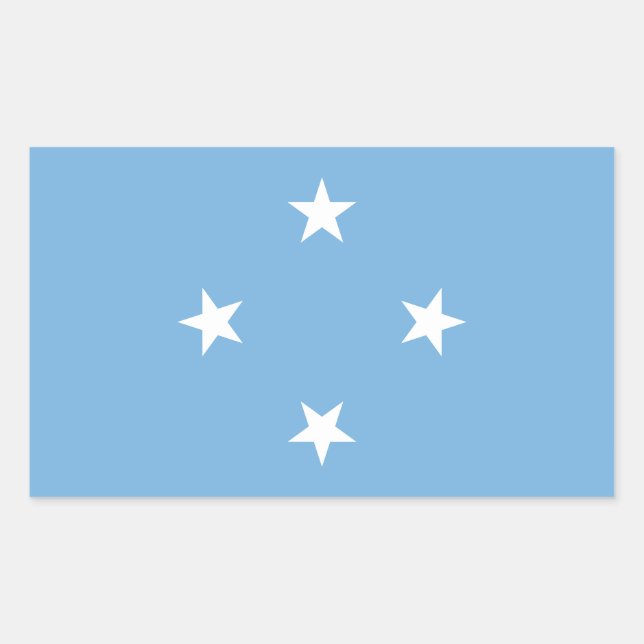 Pegatina Rectangular Bandera de los Estados Federados de Micronesia (Anverso)