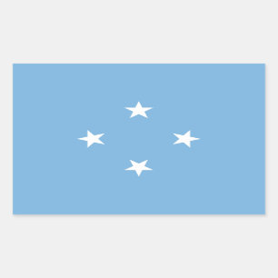 Pegatina Rectangular Bandera de los Estados Federados de Micronesia