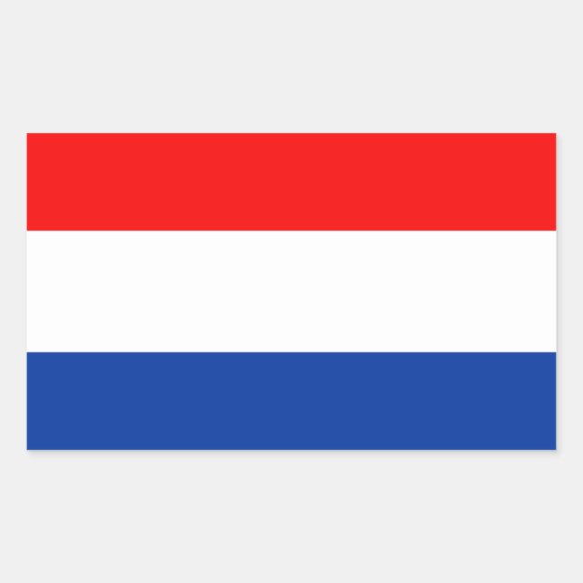 Pegatina Rectangular Bandera de los Países Bajos (Anverso)