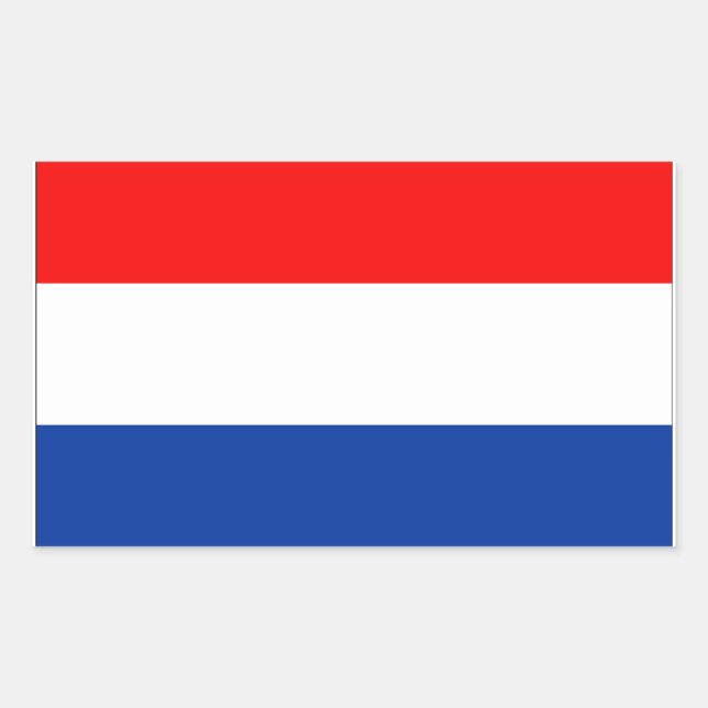 Pegatina Rectangular Bandera de los Países Bajos (Anverso)