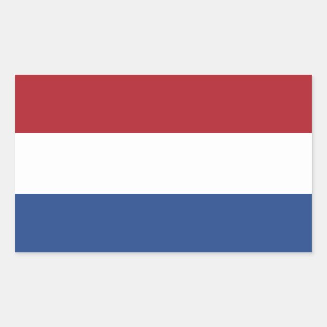 Pegatina Rectangular Bandera de los Países Bajos (Anverso)