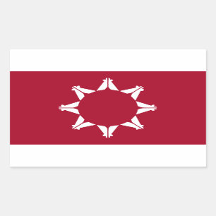 Pegatina Rectangular Bandera de los sioux oglala lakota