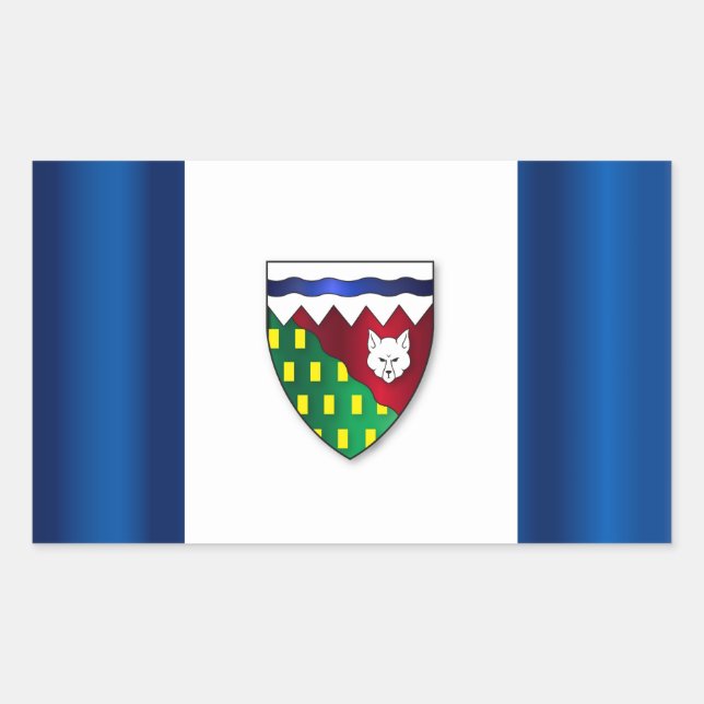 Pegatina Rectangular Bandera de los Territorios del Noroeste (Anverso)