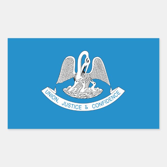Pegatina Rectangular Bandera de LUISIANA - (Anverso)