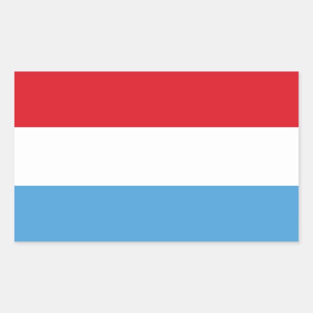 Pegatina Rectangular Bandera de Luxemburgo (Anverso)
