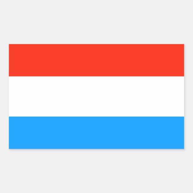 Pegatina Rectangular Bandera de Luxemburgo (Anverso)