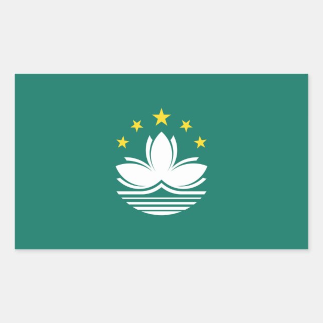 Pegatina Rectangular Bandera de Macao (Anverso)