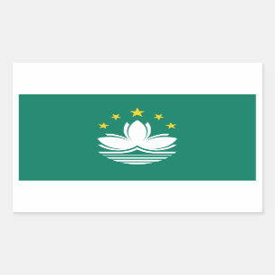 Pegatina Rectangular Bandera de Macao/de Macao. China/chino