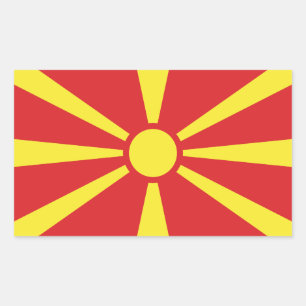 Pegatina Rectangular Bandera de Macedonia del Norte