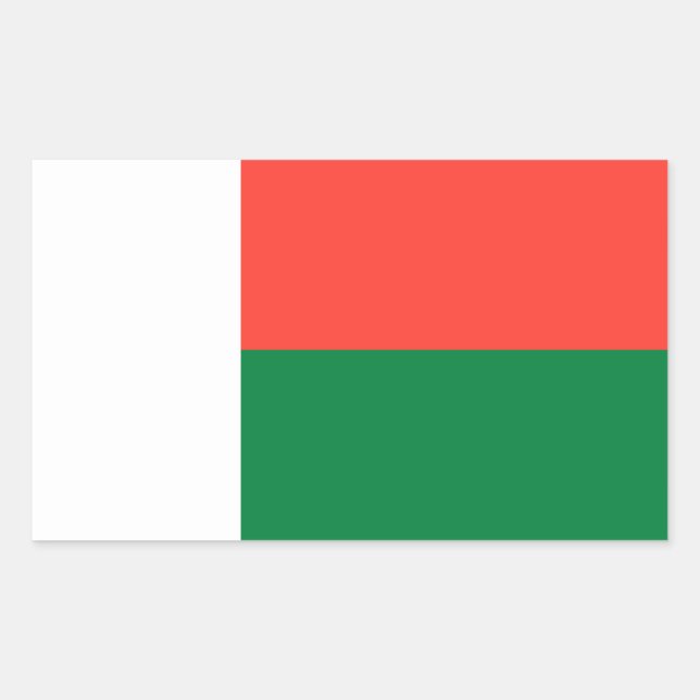 Pegatina Rectangular Bandera de Madagascar (Anverso)