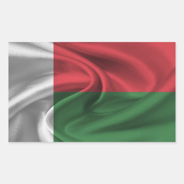 Pegatina Rectangular Bandera de Madagascar (Anverso)