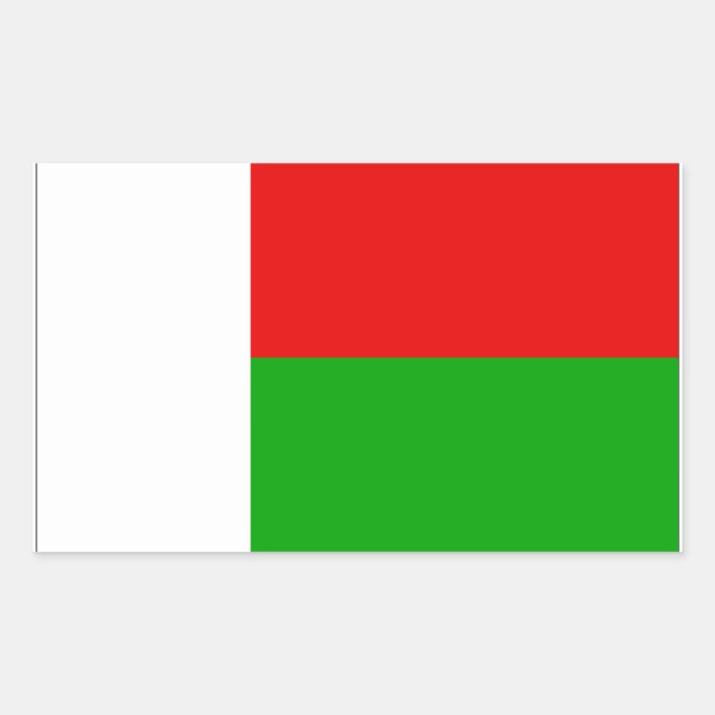 Pegatina Rectangular Bandera de Madagascar (Anverso)