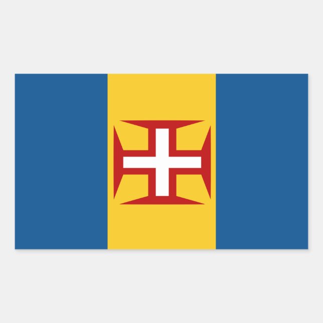 Pegatina Rectangular Bandera de Madeira (Anverso)