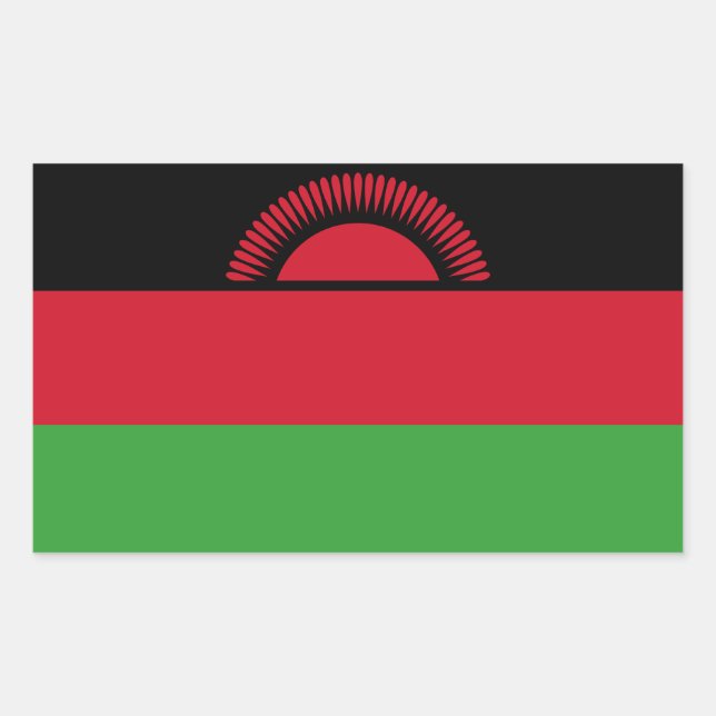 Pegatina Rectangular Bandera de Malawi (Anverso)