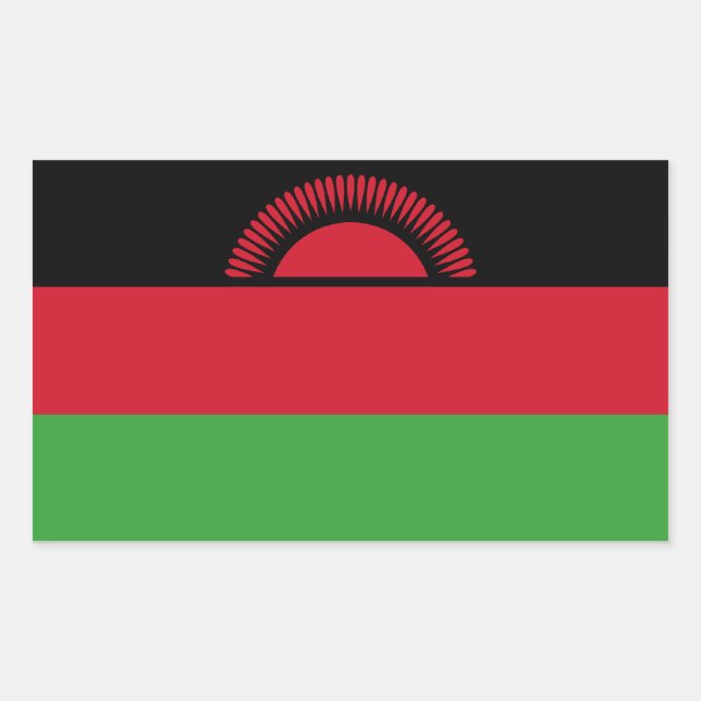 Pegatina Rectangular Bandera de Malawi/Malawi (Anverso)