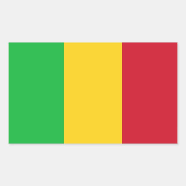 Pegatina Rectangular Bandera de Mali (Anverso)