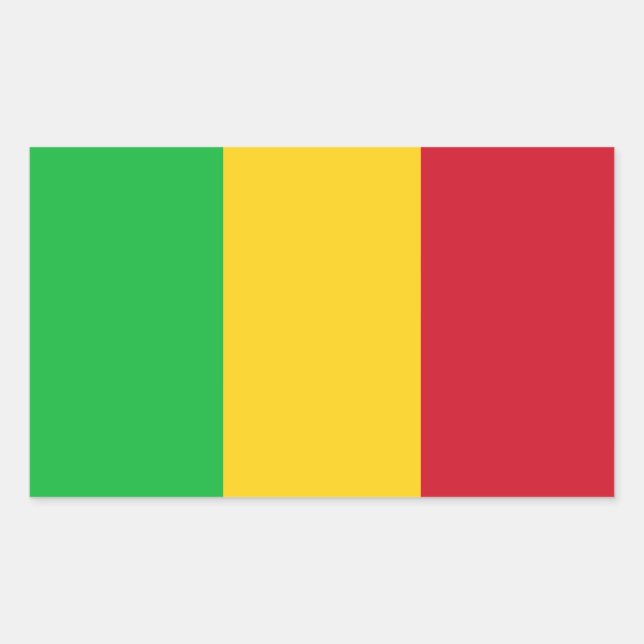 Pegatina Rectangular Bandera de Mali (Anverso)