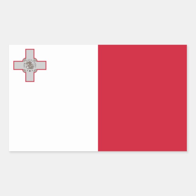 Pegatina Rectangular Bandera de Malta/Malta (Anverso)