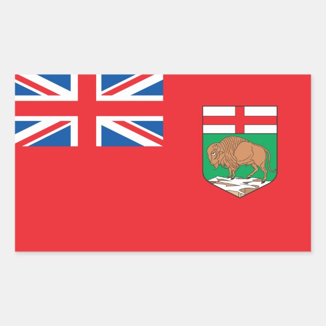 Pegatina Rectangular Bandera de Manitoba (Anverso)
