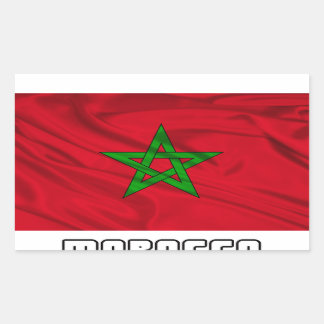 Pegatina Rectangular Bandera de Marruecos