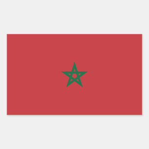 Pegatina Rectangular Bandera de Marruecos