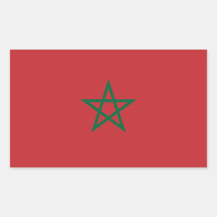Pegatina Rectangular Bandera de Marruecos
