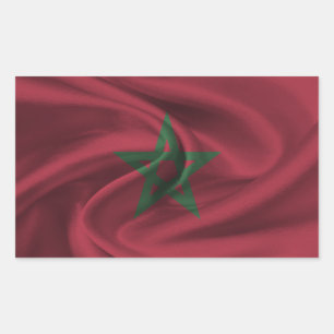 Pegatina Rectangular Bandera de Marruecos