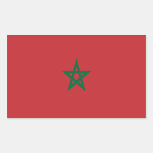 Pegatina Rectangular Bandera de Marruecos