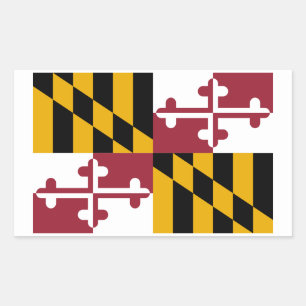 Pegatina Rectangular Bandera de Marylander, Bandera de Maryland