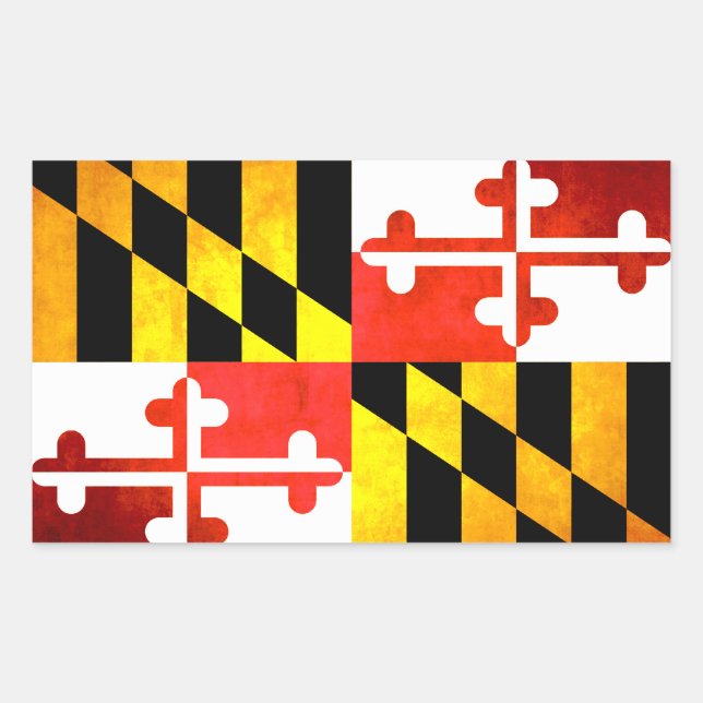 Pegatina Rectangular Bandera de Marylander de contraste colorido (Anverso)