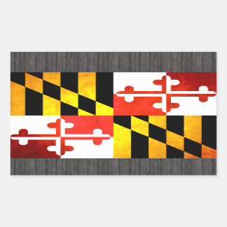 Pegatina Rectangular Bandera de Marylander de contraste colorido