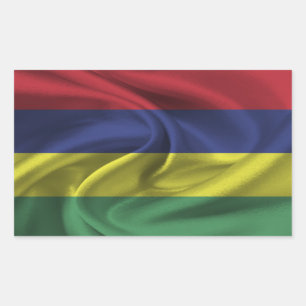 Pegatina Rectangular Bandera de Mauricio