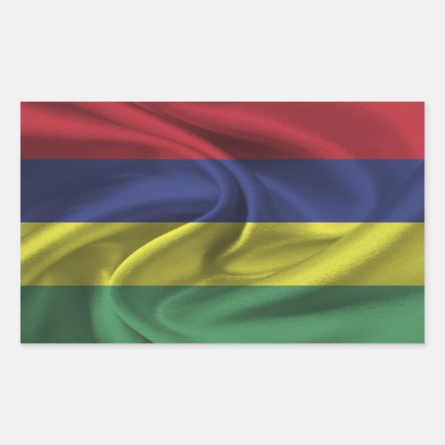 Pegatina Rectangular Bandera de Mauricio (Anverso)