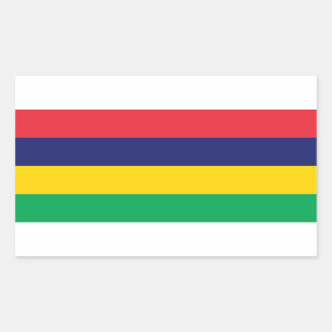 Pegatina Rectangular Bandera de Mauricio