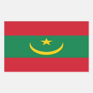 Pegatina Rectangular Bandera de Mauritania