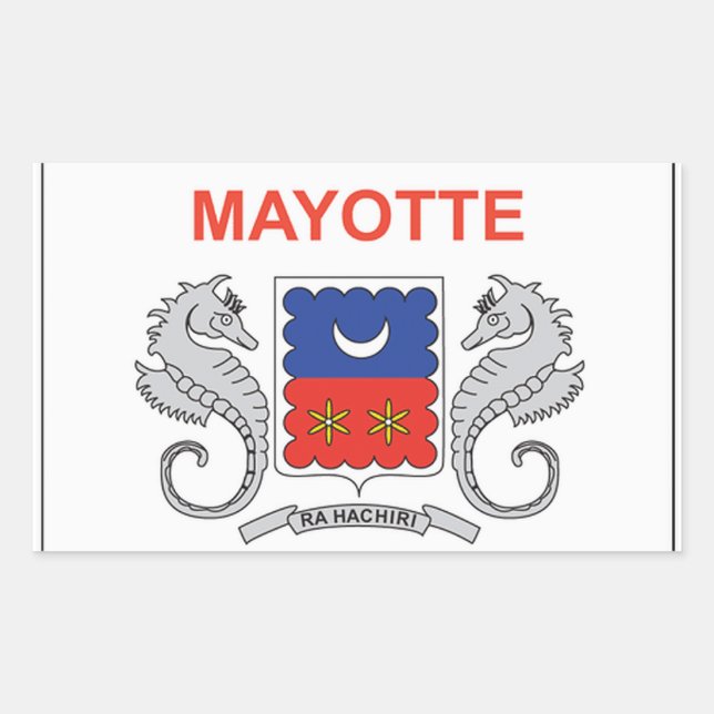 Pegatina Rectangular Bandera de Mayotte (Anverso)