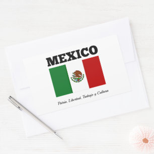 Pegatina Rectangular Bandera de México