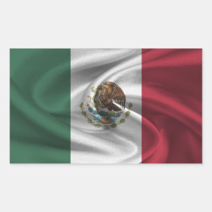 Pegatina Rectangular Bandera de México