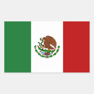 Pegatina Rectangular Bandera de México