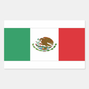 Pegatina Rectangular Bandera de México
